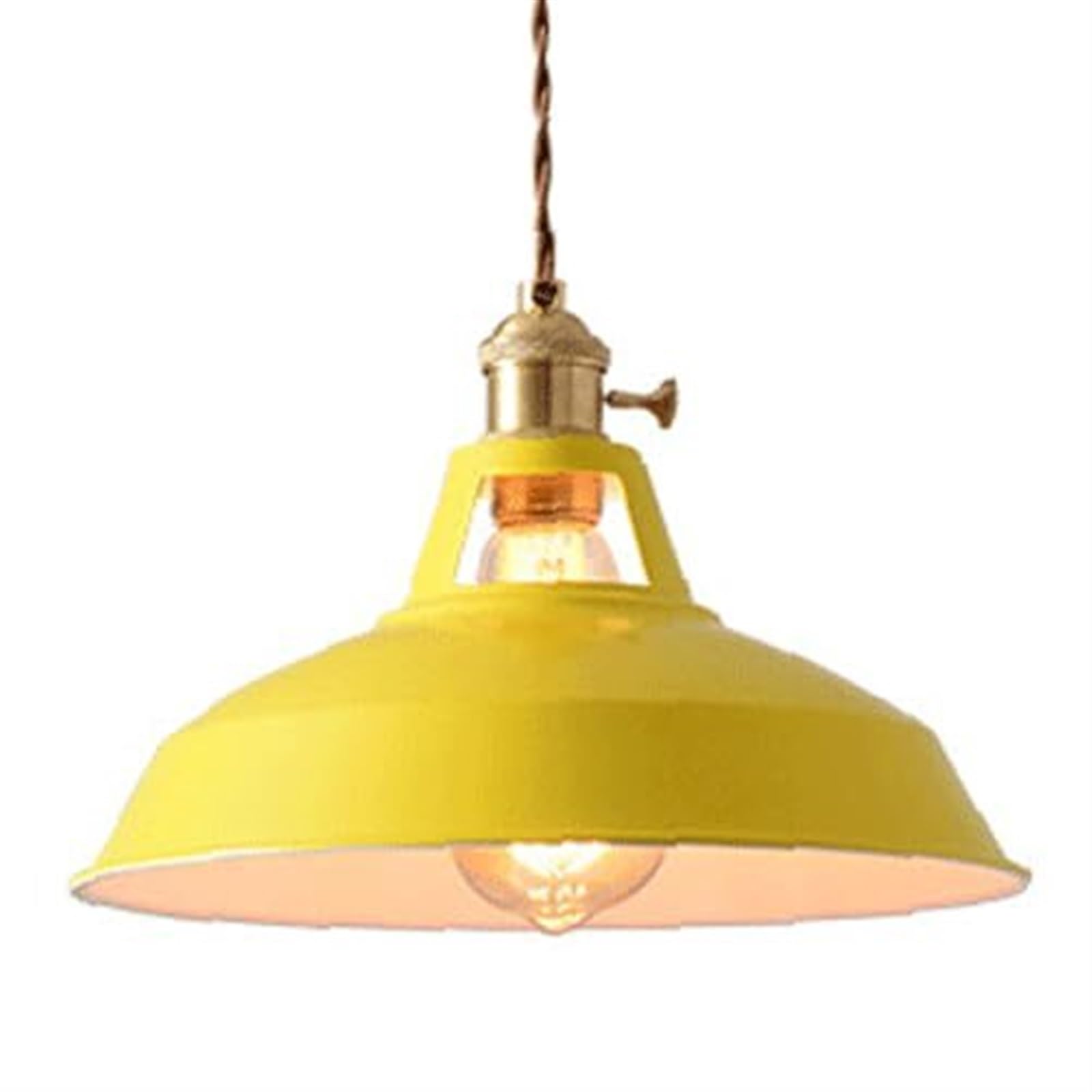 HXYSXHJUO Minimalist Wrought Iron Pendant Light with Colored Lampshade - E27 Base Flush Mount Chandelier for Balcony & Dining Room Décor(Yellow)