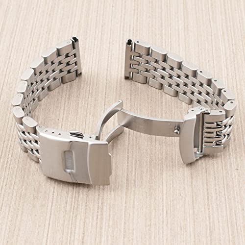 Straphabit Beads Of Rice Watch Bracelet Band Strap - Stainless Steel Vintage Bor 18Mm 19Mm 20Mm 21Mm 22Mm 24Mm (Silver, 22Mm) #TOP7
