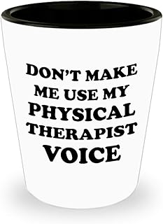 Novelty Gifts for Physical Therapist PT Shot Glass Tequila Shotglass Drinkware - Physiotherapy Practitioner DPT Therapy Funny Cute Gag Appreciation Idea - Dont Make Me Use My Voice