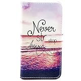 Vogue Shop Pineapple Pattern Soft TPU Wallet Flip Case for Samsung Galaxy S6 Bundle with Stylus Pen (Never Stop Dreaming)