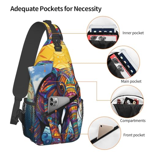 Mochila bandolera color negro con elefante miniatura 3
