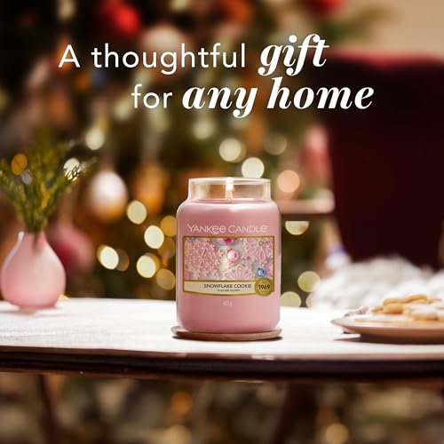 Image of YANKEE CANDLE Snowflake Cookie Large Jar Candle, Pink