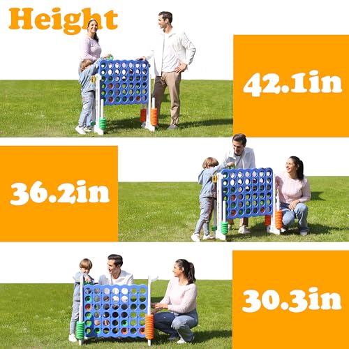 image for SDADI Height-Adjustable Giant 4-in-a-Row Game, 2-in-1 Jumbo 4-to-Score