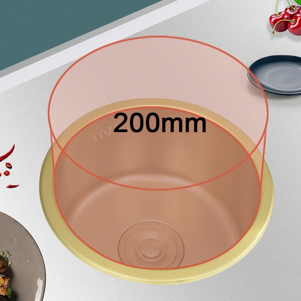 HCZION Round Sink Gold Bar Sink Small Wet Bar Prep Kitchen Sink 12inch Undermount Sink Workstation, Drop in RV Sink Single Bowl Bar Sink (Color : B, Size : 36cm/14inch)