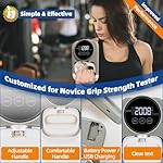 Grip Strength Tester Hand Gripper - Grip Strength Trainer Hand Dynamometer Handheld Meter LED Display Comfortable 265 Lbs / 120 Kgs Finger Strengthener for Sports Home School Gym Use - Image 5
