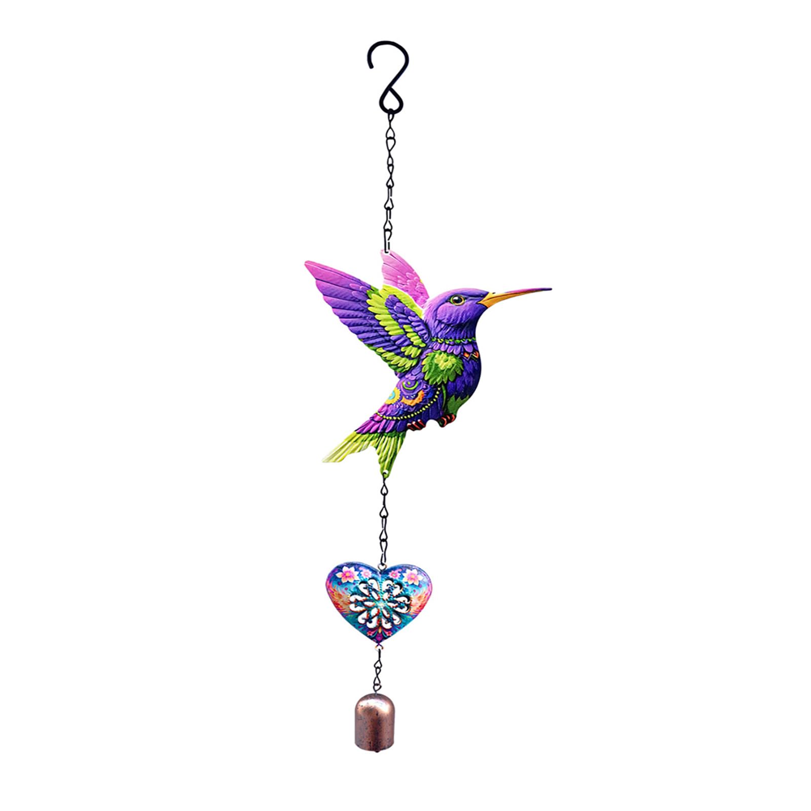 Metal Hummingbird Wind Chimes with Bells for Garden Patio Outdoor Decoration for Mom Unique Hanging Wind Chimes