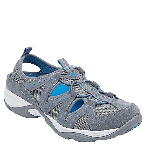 Easy Spirit Womens Earthen Fabric Low Top Bungee Walking Shoes, Grey 2, Size