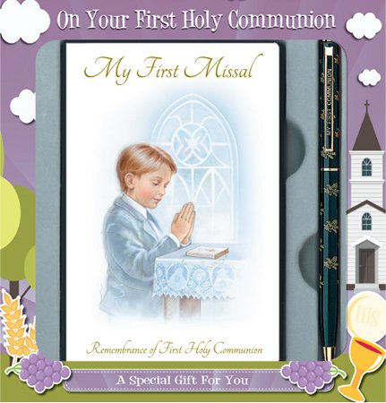 Cross My Heart FHC First Holy Communion Gift Set Missal Book and Pen for Boy C5168
