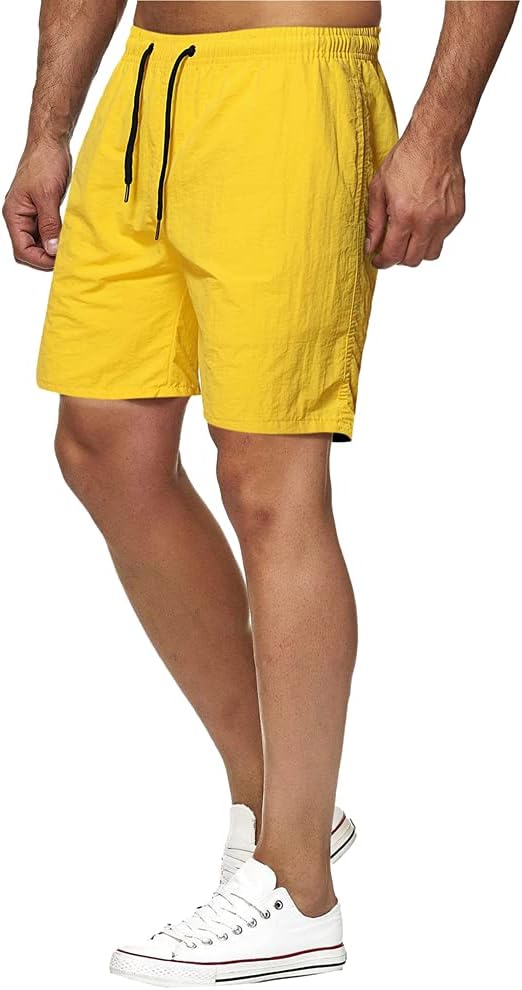Short De Sport Homme LaoZan - Polyester - Séchage Rapide - Couleur Unie - Taille élastique - Pour Plage, Running, été