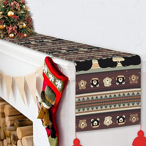 Chemin de table ours rustique : idée cadeau décoration pour table de fête - 5