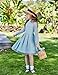 Arshiner Girls Blue Dress Fall Long Sleeve Party Fancy Easter Tulle Dresses Size 10-12