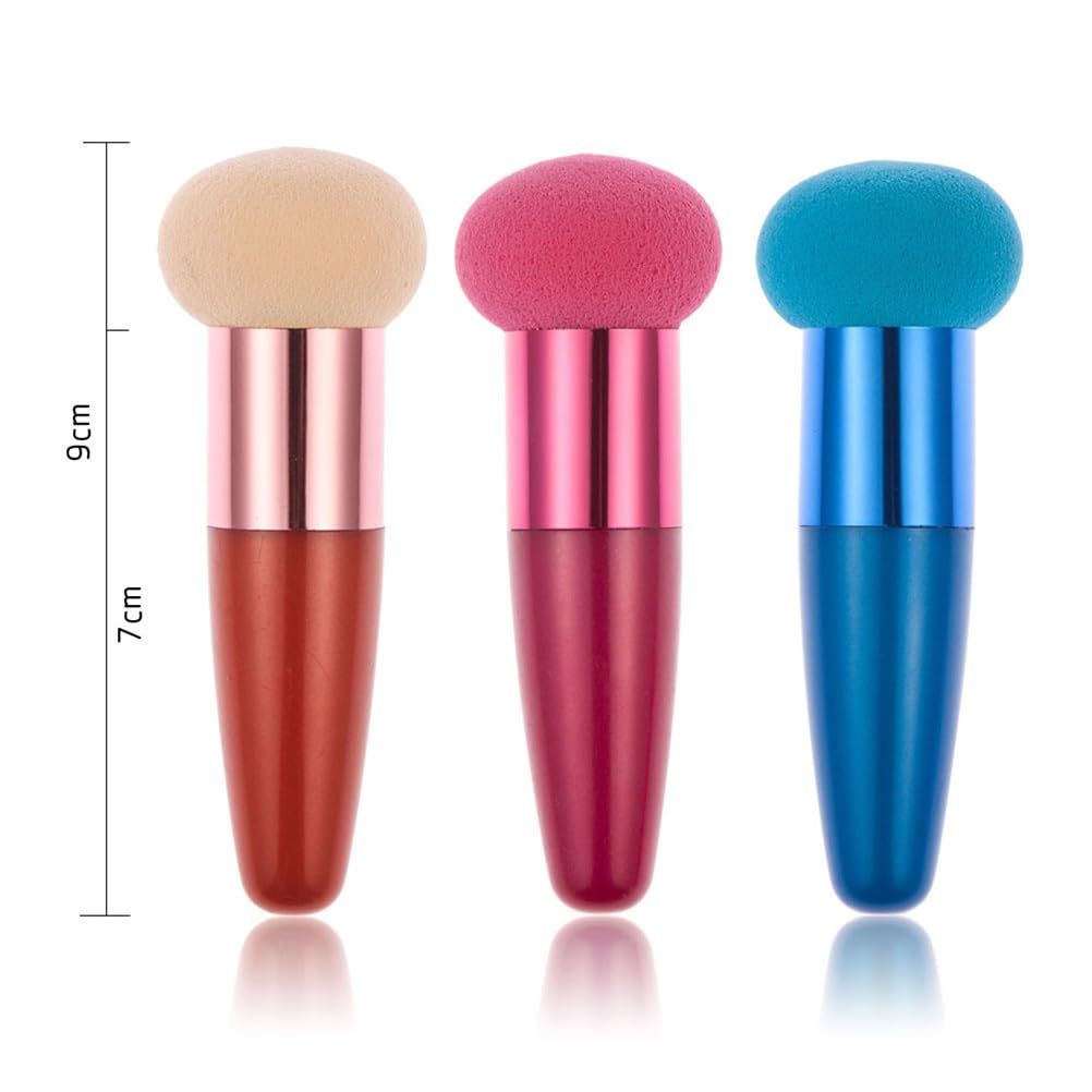 Beaupretty Mushroom Head Powder Puff Set of 3 Soft Reusable Makeup Sponges for Liquid Foundation Concealer Application with Compact Size 3.54In Beauty Accessories