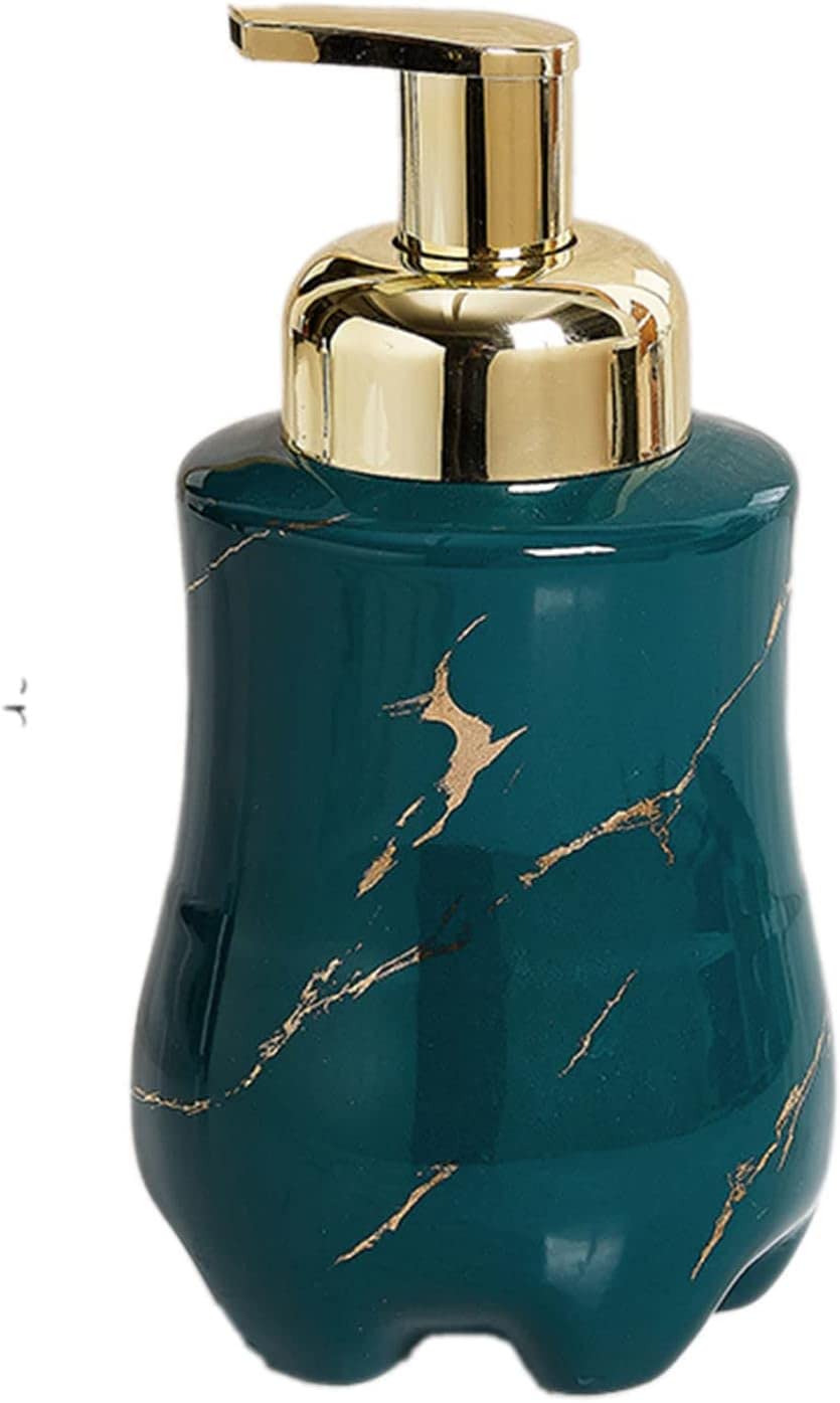 Distributeur savon moussant céramique de luxe avec pompe dorée durable