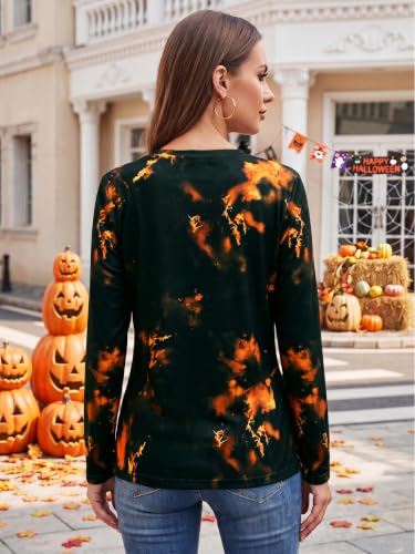 Women's Fall Halloween Long Sleeve V Neck Shirts Funny Salem Witches Tops - image 3