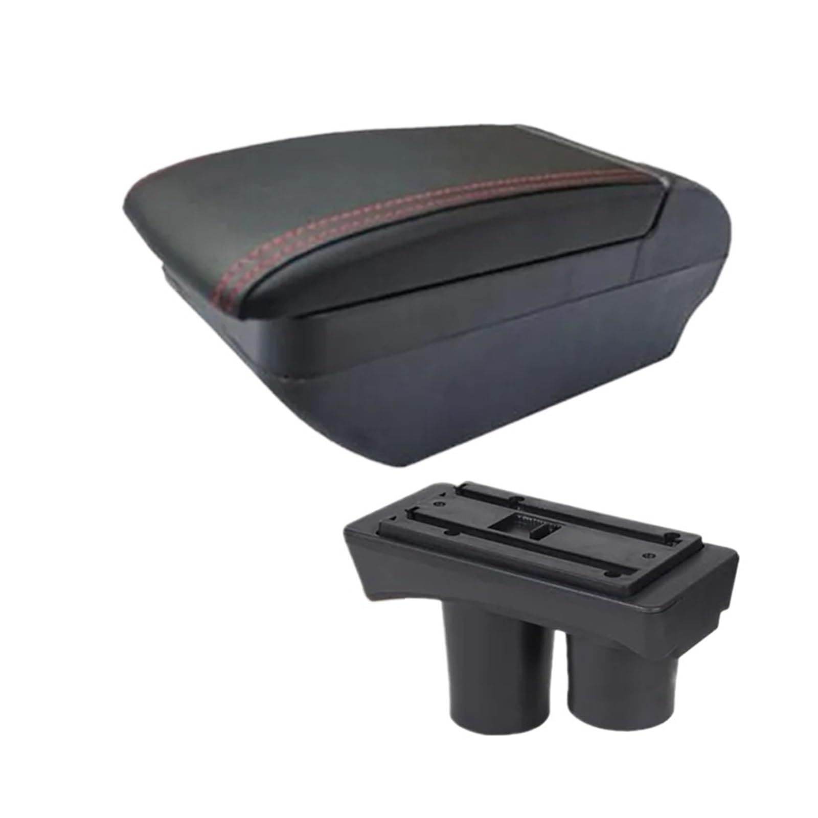 Umdjju F Red Line No Usb For Citroen For C2 For C3 Car Armrest Box Central Storage Interior Retrofit Usb Charging Ashtray Accessories Car Centre Console Armrest Box(F Red Line No Usb)