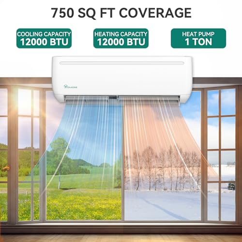 Image of YITAHOME 12000 BTU Mini Split AC /Heating System, Ductless Mini Split Air Conditioner Heat Pump,230V 17.5 SEER2 Energy Efficient Inverter AC Unit,Wifi Enabled Compatible with Alexa for Apartment,Garage