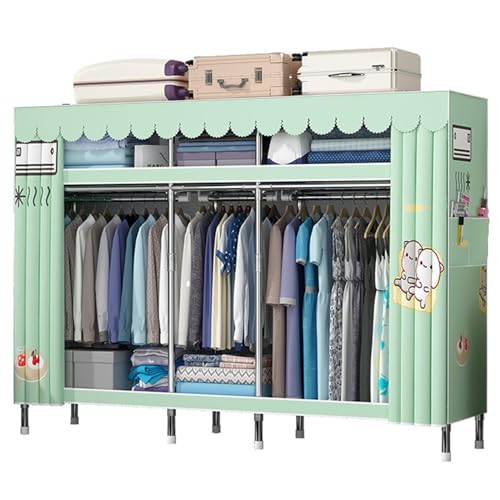 Armario de lona plegable de 201x45x170 cm de gran capacidad para el dormitorio principal