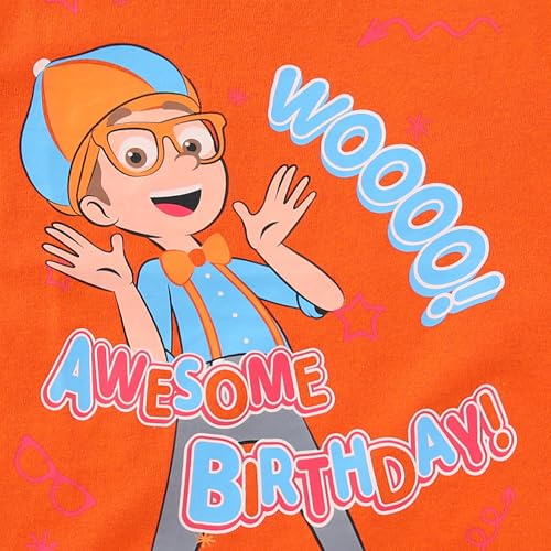 Blippi Birthday Boys Short Sleeve T-Shirt for Toddler and Big Kids3