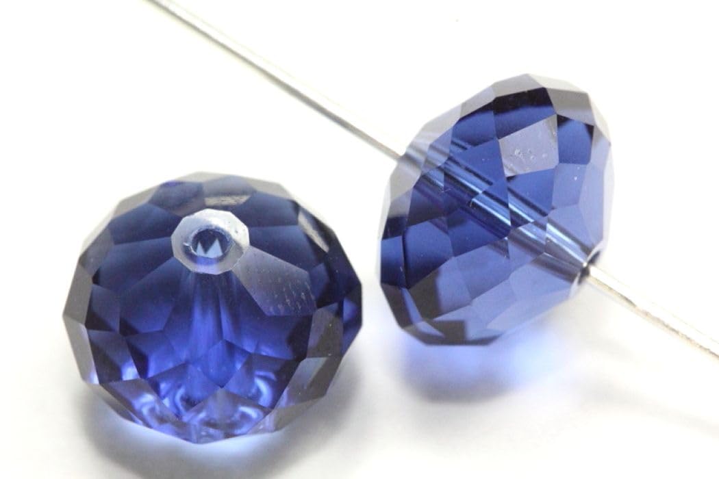 100 cuentas de cristal austriaco Rondelle de Adabele de 8 mm, espaciador Rondelle, color índigo, compatible con cristales Swarovski 5040, Preciosa SS1R-820