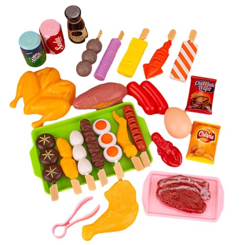 Jouet Barbecue Enfant et Accessoires, Jeu D'Imitation Jouets Cuisinière pour Barbecue, Jouets de...