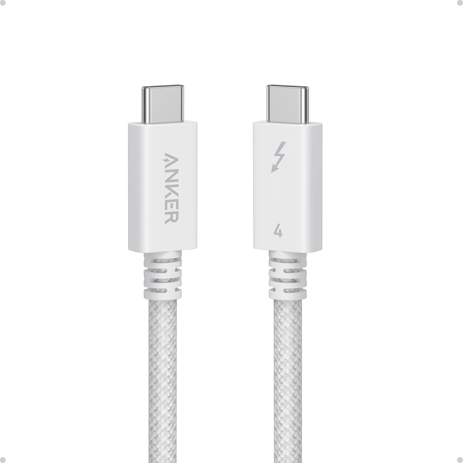 Anker Prime Thunderbolt 4 Cable, 3.3 ft USB C to USB C Cable, 240W Charging, 40Gbps Data Transfer, Supports 8K/4K Displays, for iPhone 16 Series, MacBook Air, iPad, Samsung (Thunderbolt 4-Certified)