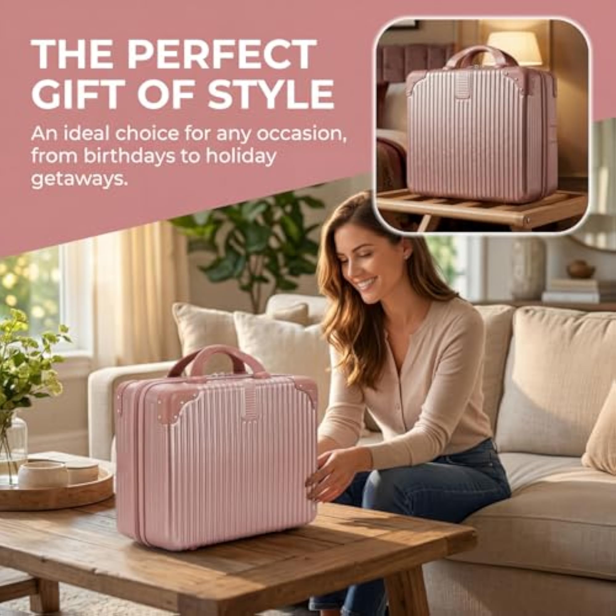 Hard Shell Cosmetic Travel Case, Portable Makeup Bag