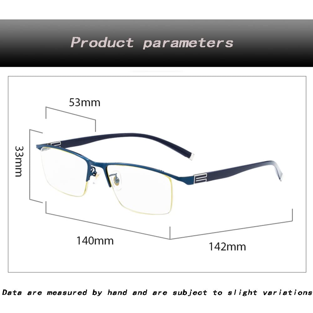 SFIVE Rectangular Cristal Gafas De Lectura HD Ligero Gafas De Presbicia Hombres Mujeres Moda Gafas De Lectura Azul 1.0 1.5 2.0 2.5 3.0 (Color : Blue, Size : +1.0)