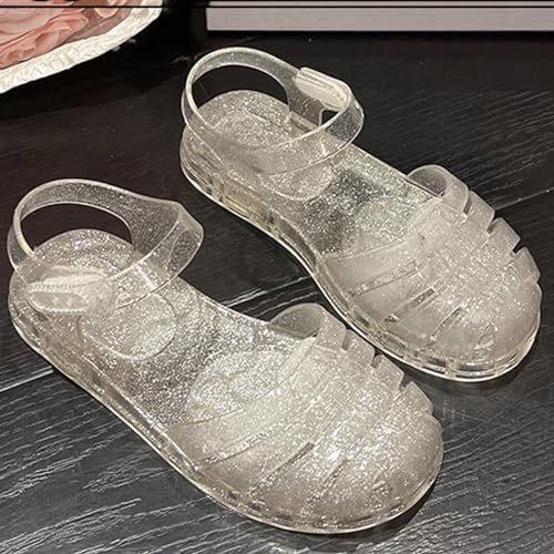 Girls Sandals Closed Toe Princess Summer Mary Jane Shoes Kids Toddler Beach Casual Wedding Party Dress Flat Sandal2