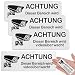 Achtung Videoüberwachung Schild,4 Stück Aufkleber Videoüberwachung,Selbstklebend Schild Aluminium Kamera Überwachung für Innen und Außen(8.5x3 cm)