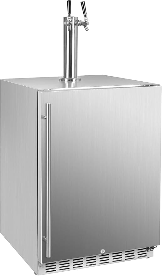 24 inch Full Size Kegerator Outdoor Dual Tap Draft Beer