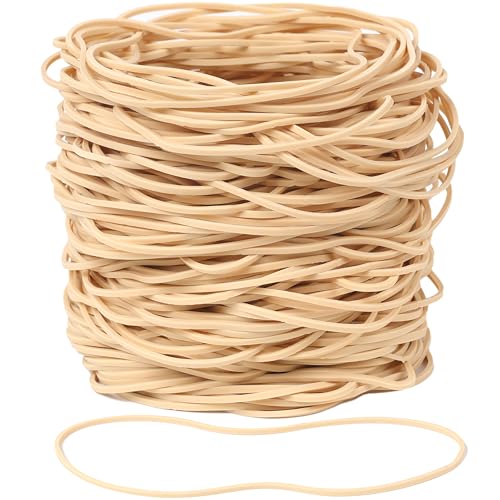 Foshine Rubber Bands 300Pcs 4.8inch/12cm Big Elastic Rubber Band Beige For Office Supplies File Folders Litter Box (4 4/5" x 1/16") image 7