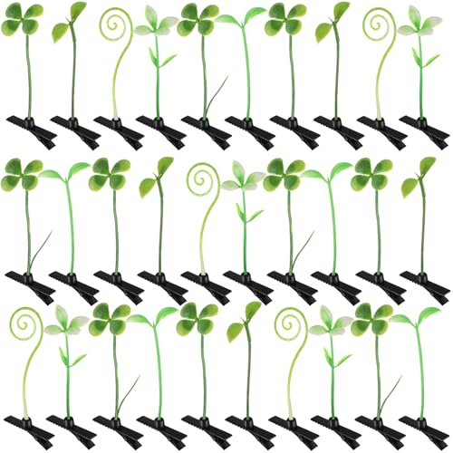 30 Pcs Bean Sprout Hair Clips Plant Styles,Greenery