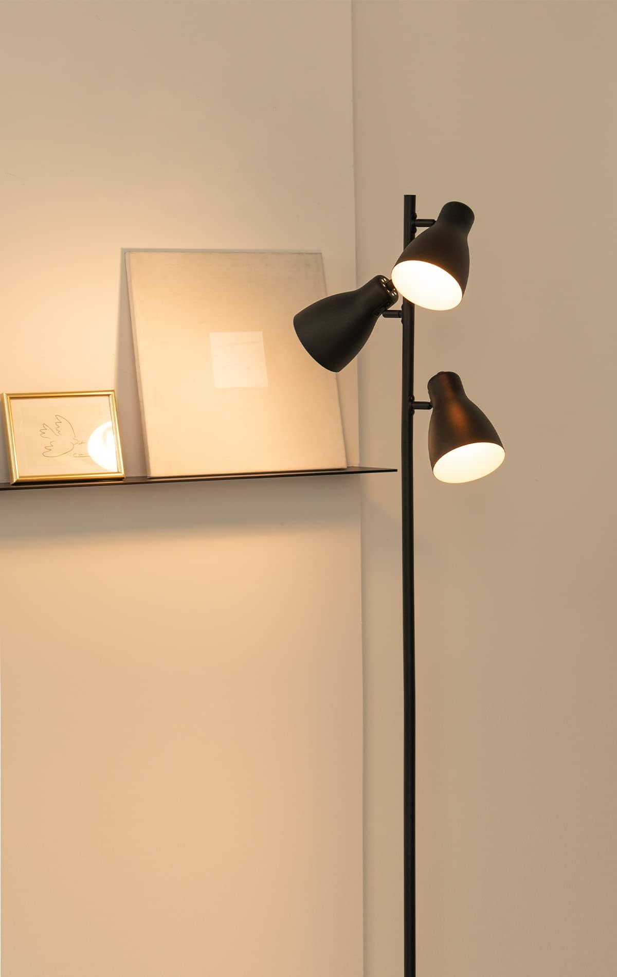 Home Sweet Home Moderne Lampadaire | Weave | 20/20/160cm | Noir | 2 Lampe Sur Pied Adaptée Pour Source Lumineuse LED E27 | Avec Interrupteur Au Pied | Adapté Pour Le Salon