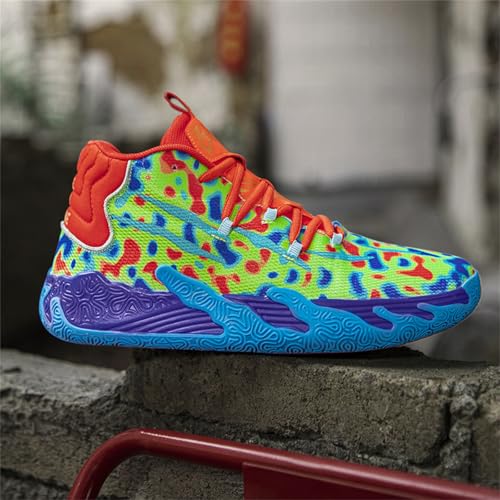 Men's Fashion High Top Lace Up Basketball Shoes Lightweight Non Slip Casual Outdoor Sneakers for Tennis Walking Volleyball4