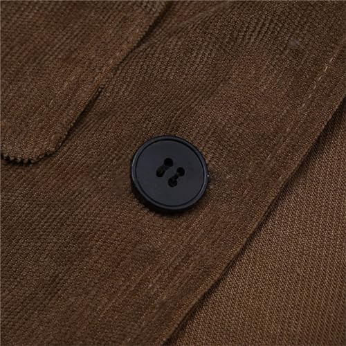 Men's Casual Corduroy Blazer Vintage Notch Lapel Regular Fit Suit Jacket Three Button Sport Coat4