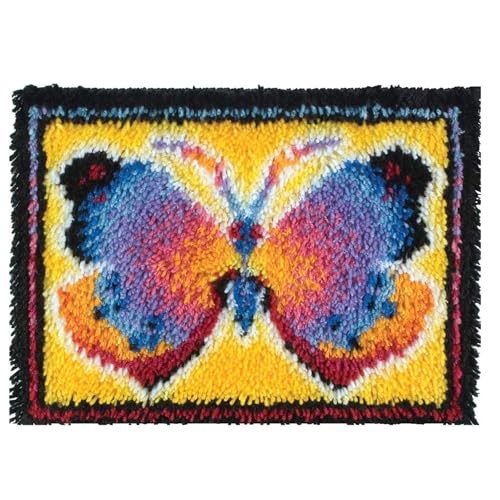 MIAOLLUN Latch Hook Kit Rug Butterfly 52x38cm