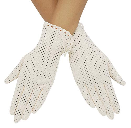 Lovful Summer Women Screentouch Gloves Sun Uv Protection Driving Gloves,White
