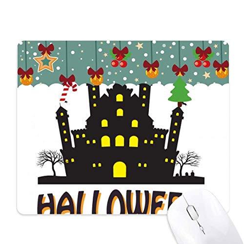 Alfombrilla de ratón para Halloween con castillo y luces para setup gamer