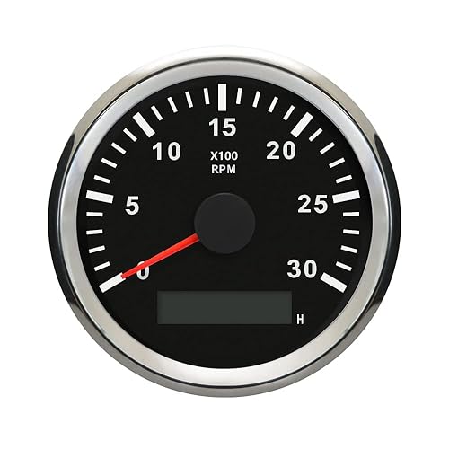 ELING Tacómetro universal RPM REV Contador RPM con medidor de horas 3000RPM 3.346 in 9-32V con retroiluminación
