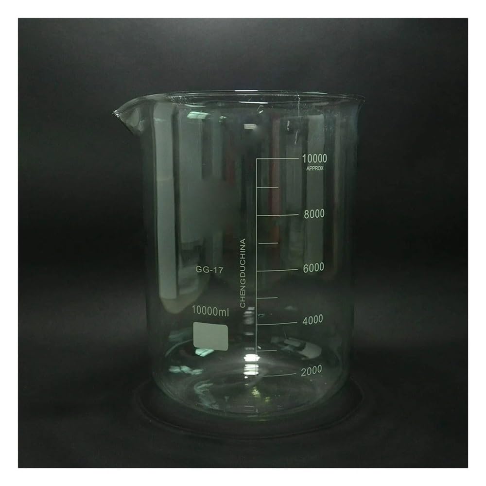 Vetreria da laboratorio Becher in vetro da 10000 ml, forma bassa, con beccuccio, in borosilicato 3.3
