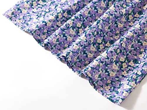 Baby Toddler Girls Purple Ditsy Floral Ruffle Sleeve Top Casual Clothes Blouse Size 5 #TOP6