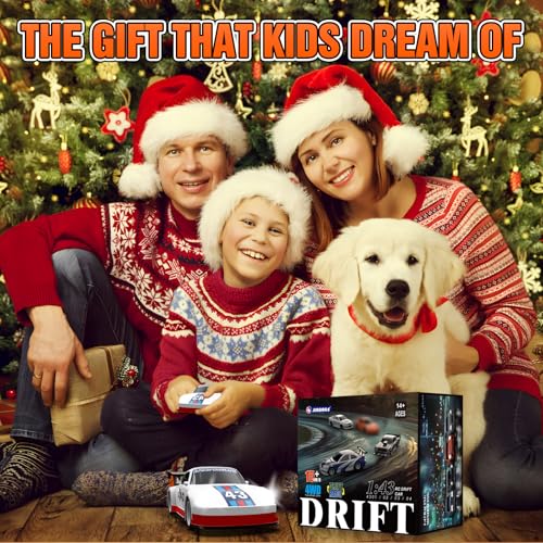 Image of RC Drift Car, 1 /43 Mini RC Drift Car with Gyroscope, 2.4GHz Full Proportional Remote Control Cars, 4WD High Speed Racing with Lights, Racing Tires, Model Cars Gift for Adults, Kids, Boys (White-P)