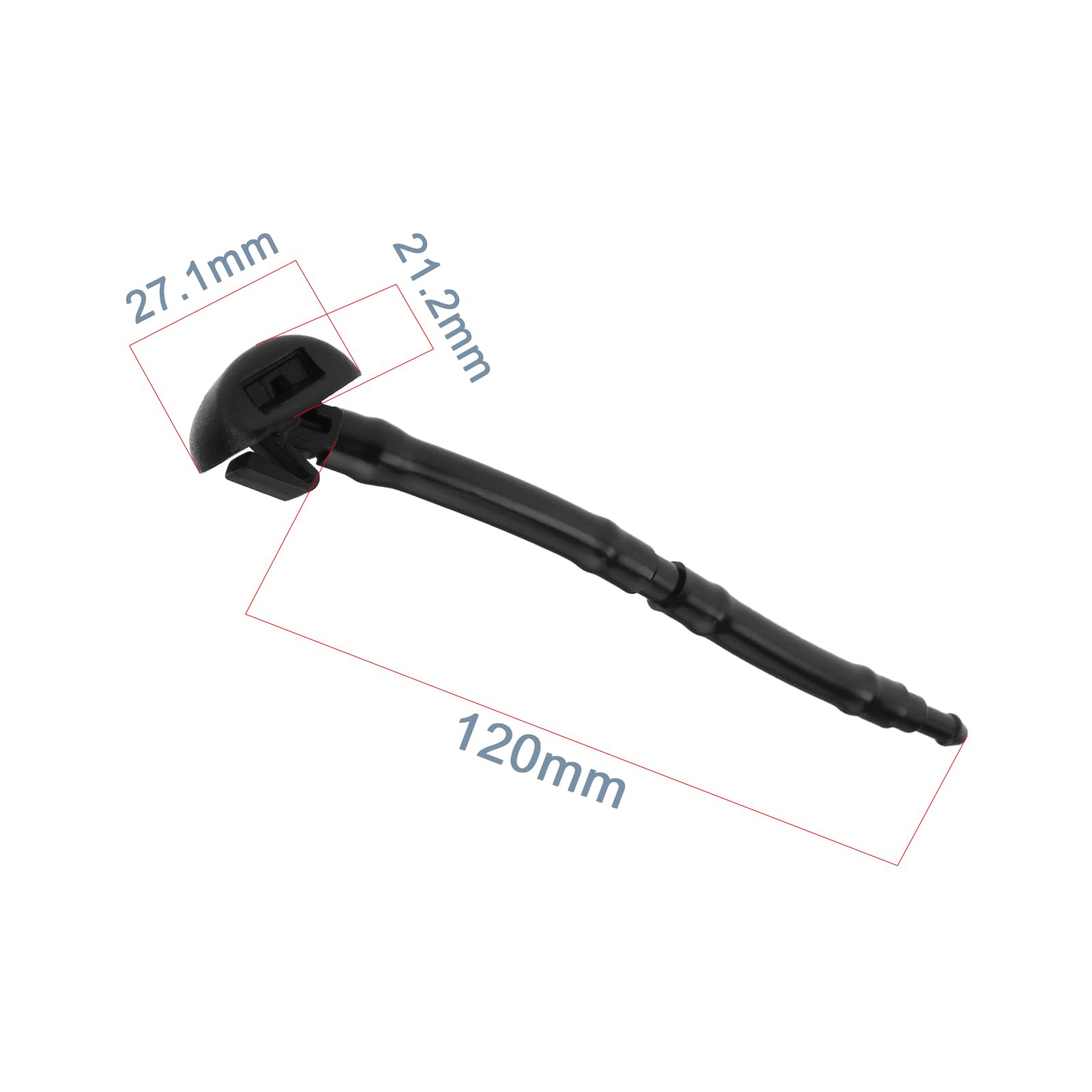 SG Store 2 dysze do spryskiwaczy przedniej szyby z wężem kompatybilne z Peugeot 407 OE 6438Z1 6438.Z1 27,1 x 21,2 mm długość rury 12 cm dysza spryskiwacza przedniej szyby