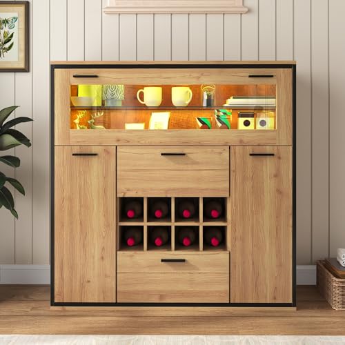 Sweiko Buffet en Bois, Bar Moderne avec Portes pour Une Armoire de Buffet, Rangement avec Double...