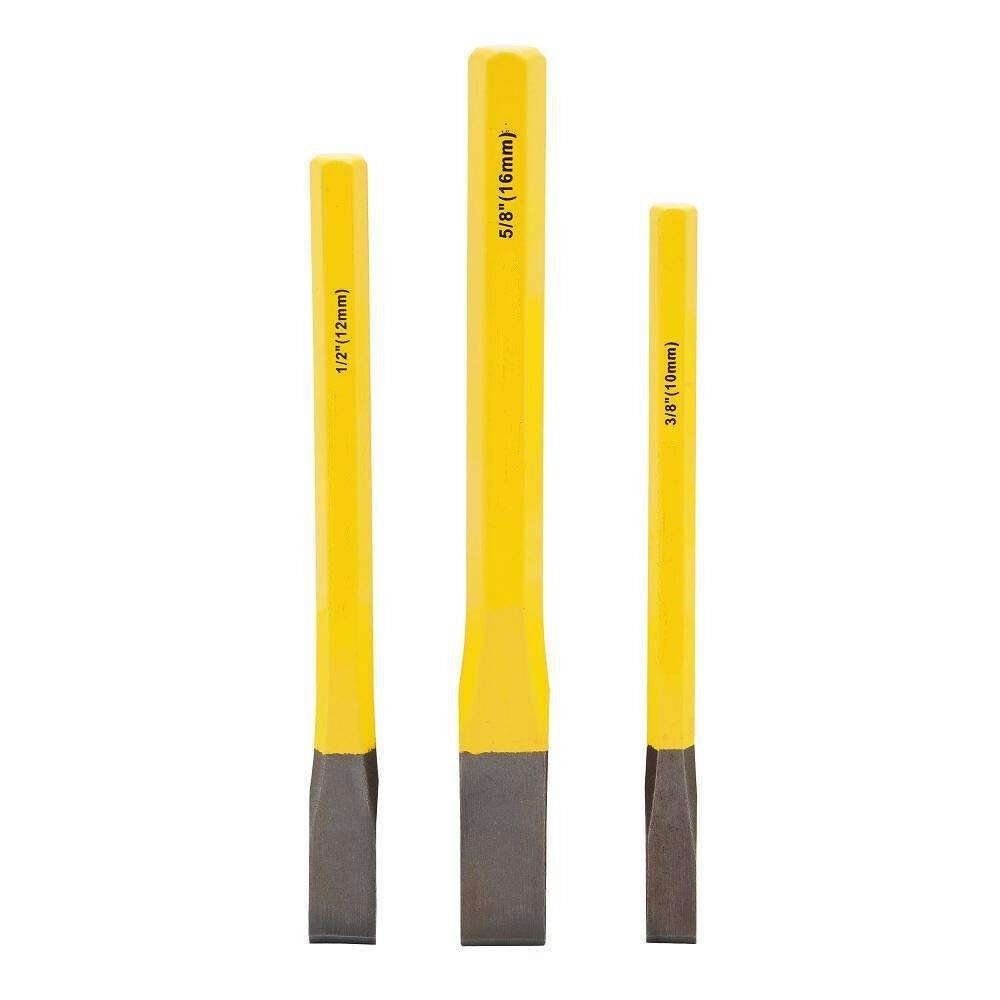 Lot de 3 burins à bois 3/8", 1/2", 15,8 mm, burins à froid plats pour travail du bois et du métal