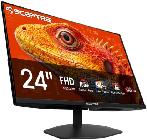 Image of New! Sceptre 24-inch Prime Gaming Monitor DisplayPort x2 165Hz HDMI x2 165Hz Build-in Speakers, Machine Black 2027 (E248B-FW165T Series)