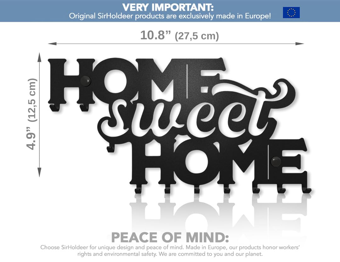 Home Sweet Home Decoration - Portachiavi da parete, con chiave da parete, per decorazione da parete in metallo, decorazione per la casa, cucina, accessori
