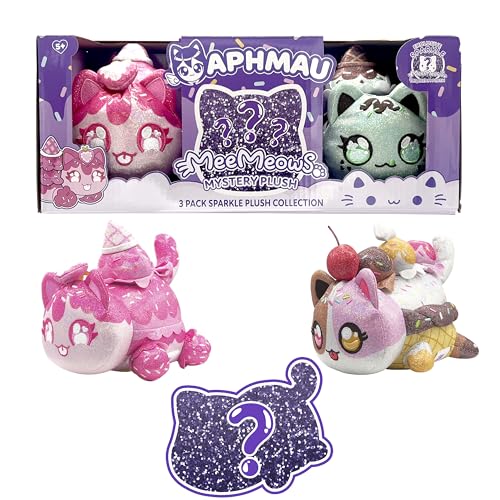Aphmau 6” MeeMeow Plush 3-Pack, Ice Cream Surprise Box That Includes 2 Ice Cream Sparkle + 1 Exclusive Mystery Sparkle, Official Merch