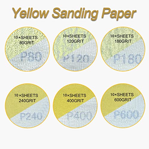 Viaky Sanding Paper 61Pcs, 30 x 93mm Sandpaper Mixed 80 120 180 240 400 600 Assort Grit - Image 3