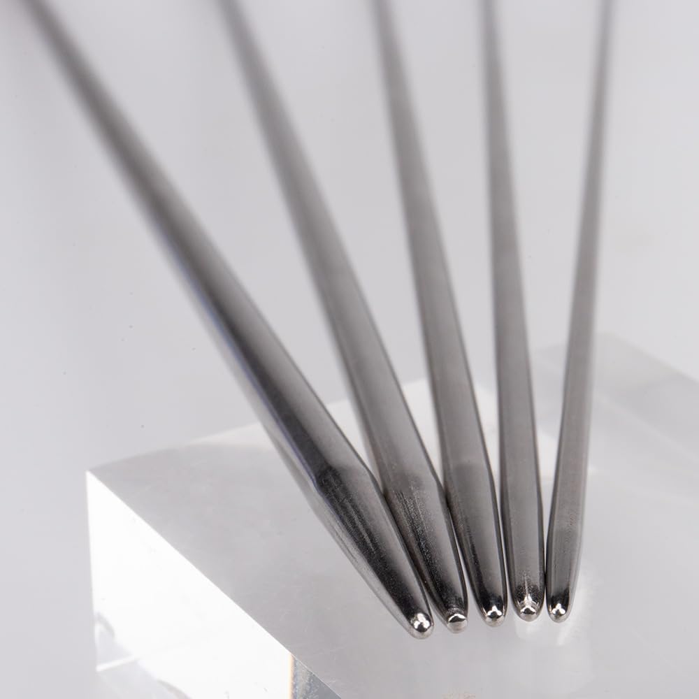 Craft County Stainless Steel Knitting & Stitching Needles – 2 Pack, 4 mm